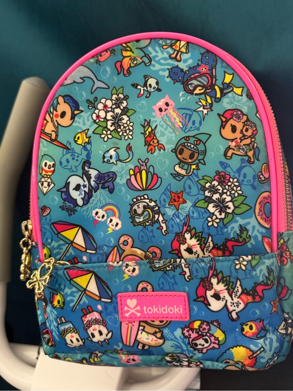 TOKIDOKI ALOHA HAWAII SEA PUNK MINI BACKPACK BAG - BLUE